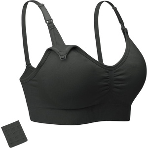 image:imageStelle Nursing Bras Maternity Bra for Breastfeeding Pregnancy Wireless Bralette with Pads Extenders amp Clips1 Pack Black