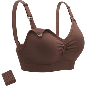 image:imageStelle Nursing Bras Maternity Bra for Breastfeeding Pregnancy Wireless Bralette with Pads Extenders amp Clips1 Pack Cocoa