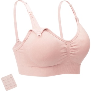 image:imageStelle Nursing Bras Maternity Bra for Breastfeeding Pregnancy Wireless Bralette with Pads Extenders amp Clips1 Pack Pink