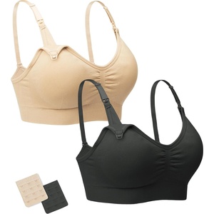 image:imageStelle Nursing Bras Maternity Bra for Breastfeeding Pregnancy Wireless Bralette with Pads Extenders amp ClipsBlackbeige