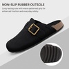 image:imageStelle Suede Clogs for Women Men Potato Shoes with Arch Support Leather Cork Footbed Mules Slip on Home SlippersBlackleather