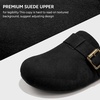 image:imageStelle Suede Clogs for Women Men Potato Shoes with Arch Support Leather Cork Footbed Mules Slip on Home SlippersBlackleather