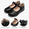 image:imageStelle Girls Mary Jane Shoes School Uniform Flats Dress Shoes Oxford Church Music RecitalsLittleBig Kids  Flower detail Scalloped trim Cushioned comfort Flexible outsole Hookandloop closure Dress occasionsBlack