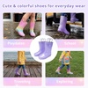image:imageStelle Girls Rain Boots for Kids Light Up Gitter Boots  Cute Heart Handles NonSlip Outsole Waterproof Flexible Upper Lightweight Outdoor Play Rain Puddle Toddler to Big KidsLavender