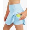 image:imageStelle Girls ALine Tennis Skort with Builtin Shorts for Sports Play  Lightweight fabric Elastic waistband Free movement Tennis Golf Pickleball School activitiesLight Blue
