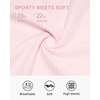 image:imageStelle Girls Athletic Tank Top for Dance Sports 615Y  Sleeveless High Neck Sleek Racerback Waist Length Tight Fit Breathable Ribbed Crop Tops for Teen Girl KidsPale Pink