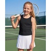 image:imageStelle Girls Athletic Tank Top for Dance Sports 615Y  Sleeveless High Neck Sleek Racerback Waist Length Tight Fit Breathable Ribbed Crop Tops for Teen Girl KidsBlack