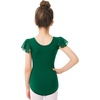image:imageStelle Girls Ballet Leotard Ruffle Short Sleeve for Dance Gymnastics  Scoop neckline Soft stretch fabric Breathable comfort Leotard for girls Ballet class Gymnastics Dance recitalGreen
