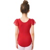 image:imageStelle Girls Ballet Leotard Ruffle Short Sleeve for Dance Gymnastics  Scoop neckline Soft stretch fabric Breathable comfort Leotard for girls Ballet class Gymnastics Dance recitalRed