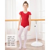 image:imageStelle Girls Ballet Leotard Ruffle Short Sleeve for Dance Gymnastics  Scoop neckline Soft stretch fabric Breathable comfort Leotard for girls Ballet class Gymnastics Dance recitalRed