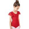 image:imageStelle Girls Ballet Leotard Ruffle Short Sleeve for Dance Gymnastics  Scoop neckline Soft stretch fabric Breathable comfort Leotard for girls Ballet class Gymnastics Dance recitalRed