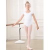 image:imageStelle Girls Ballet Leotard Ruffle Short Sleeve for Dance Gymnastics  Scoop neckline Soft stretch fabric Breathable comfort Leotard for girls Ballet class Gymnastics Dance recitalWhite