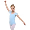 image:imageStelle Girls Ballet Leotard Ruffle Short Sleeve for Dance Gymnastics  Scoop neckline Soft stretch fabric Breathable comfort Leotard for girls Ballet class Gymnastics Dance recitalBlue