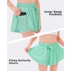 image:imageStelle Girls Butterfly Shorts with Pockets Athletic Running Sports Skirt  2 in 1 Sports short 516 Years Lightweight Breathable Quickdry Compression liner 2 Inner pockets Elastic waistbandMint Green