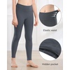 image:imageStelle Girls Leggings with Hidden Pocket for Kids Dance Yoga Athletic Pants  Highrise waistbandSoft 4way stretchMoisturewickingNon seethrough for dancegymnasticsyogarunning and daily wearBlackcharcoalnavyjade Green