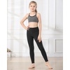 image:imageStelle Girls Leggings with Hidden Pocket for Kids Dance Yoga Athletic Pants  Highrise waistbandSoft 4way stretchMoisturewickingNon seethrough for dancegymnasticsyogarunning and daily wearBlackblackcharcoalcharcoal