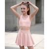 image:imageStelle Girls Metallic Dance Tops Shiny Athletic Crop Tank Cross Back  Sparkly Shiny Sleeveless Scoop Neck Stretchy Comfortable Cheer Party Dancewear Gymnastics Kids Youth TumblingPink