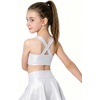 image:imageStelle Girls Metallic Dance Tops Shiny Athletic Crop Tank Cross Back  Sparkly Shiny Sleeveless Scoop Neck Stretchy Comfortable Cheer Party Dancewear Gymnastics Kids Youth TumblingWhite