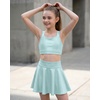 image:imageStelle Girls Metallic Dance Tops Shiny Athletic Crop Tank Cross Back  Sparkly Shiny Sleeveless Scoop Neck Stretchy Comfortable Cheer Party Dancewear Gymnastics Kids Youth TumblingLight Blue
