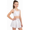image:imageStelle Girls Metallic Dance Tops Shiny Athletic Crop Tank Cross Back  Sparkly Shiny Sleeveless Scoop Neck Stretchy Comfortable Cheer Party Dancewear Gymnastics Kids Youth TumblingWhite