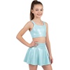 image:imageStelle Girls Metallic Dance Tops Shiny Athletic Crop Tank Cross Back  Sparkly Shiny Sleeveless Scoop Neck Stretchy Comfortable Cheer Party Dancewear Gymnastics Kids Youth TumblingLight Blue