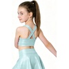 image:imageStelle Girls Metallic Dance Tops Shiny Athletic Crop Tank Cross Back  Sparkly Shiny Sleeveless Scoop Neck Stretchy Comfortable Cheer Party Dancewear Gymnastics Kids Youth TumblingLight Blue