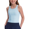 image:imageStelle Girls Athletic Tank Top for Dance Sports 615Y  Sleeveless High Neck Sleek Racerback Waist Length Tight Fit Breathable Ribbed Crop Tops for Teen Girl KidsLight Blue