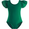 image:imageStelle Girls Ballet Leotard Ruffle Short Sleeve for Dance Gymnastics  Scoop neckline Soft stretch fabric Breathable comfort Leotard for girls Ballet class Gymnastics Dance recitalGreen