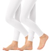 image:imageStelle Girls Footless Ballet Tights for Dance Class Toddler Kids 2T15Y  High Waist Stretch Opaque Coverage Soft Stockings Teen amp Youth Pantyhose Ballerina Gymnastics Performance Recital2 Pack White
