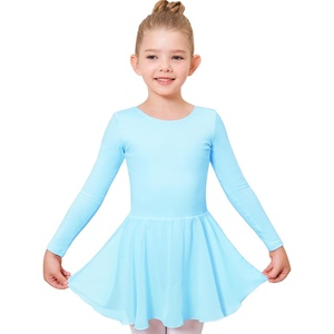 image:imageStelle Ballet Leotards for Girls Long Sleeve Toddler Dance Leotard Outfits  Kids Gymnastics Leotard with Chiffon Skirt Soft Stretch Fabric Dance Classes amp Recitals Ballet Party Daily WearPool Blue