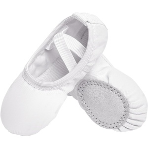 image:imageStelle Canvas Ballet Shoes Toddler Girls NoTie Split Sole Ballet Slippers  Lightweight canvas upper Soft cotton lining Suede leather outsole Dance shoes Ballet training Recitals and performancesWhite
