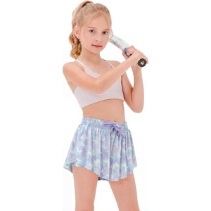 image:imageStelle Girls Butterfly Shorts with Pockets Athletic Running Sports Skirt  2 in 1 Sports short 516 Years Lightweight Breathable Quickdry Compression liner 2 Inner pockets Elastic waistbandMagic Flutter