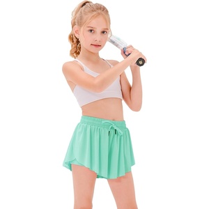 image:imageStelle Girls Butterfly Shorts with Pockets Athletic Running Sports Skirt  2 in 1 Sports short 516 Years Lightweight Breathable Quickdry Compression liner 2 Inner pockets Elastic waistbandMint Green