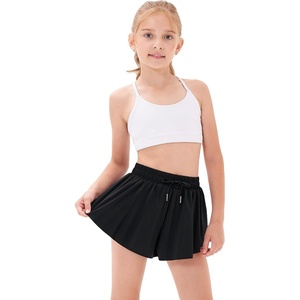 image:imageStelle Girls Butterfly Shorts with Pockets Athletic Running Sports Skirt  2 in 1 Sports short 516 Years Lightweight Breathable Quickdry Compression liner 2 Inner pockets Elastic waistbandAblack