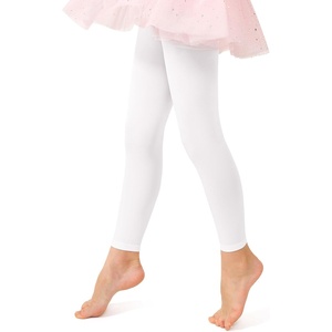 image:imageStelle Girls Footless Ballet Tights for Dance Class Toddler Kids 2T15Y  High Waist Stretch Opaque Coverage Soft Stockings Teen amp Youth Pantyhose Ballerina Gymnastics Performance RecitalWhite