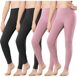 image:imageStelle Girls Leggings with Hidden Pocket for Kids Dance Yoga Athletic Pants  Highrise waistbandSoft 4way stretchMoisturewickingNon seethrough for dancegymnasticsyogarunning and daily wearBlackblackpinkpink