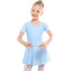image:imageStelle Ballet Leotards for Girls Toddler Ballet Outfit Dance Leotard Dress  Ballerina Outfit Dress CrissCross amp Bow Back Soft Stretch Fabric Short Sleeve Dance Recital Gymnastics PerformanceStyle 1bluecross Back