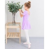 image:imageStelle Ballet Leotards for Girls Toddler Ballet Outfit Dance Leotard Dress  Ballerina Outfit Dress CrissCross amp Bow Back Soft Stretch Fabric Short Sleeve Dance Recital Gymnastics PerformanceStyle 1lavendercross Back