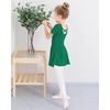 image:imageStelle Ballet Leotards for Girls Toddler Ballet Outfit Dance Leotard Dress  Ballerina Outfit Dress CrissCross amp Bow Back Soft Stretch Fabric Short Sleeve Dance Recital Gymnastics PerformanceStyle 1greencross Back