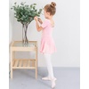 image:imageStelle Ballet Leotards for Girls Toddler Ballet Outfit Dance Leotard Dress  Ballerina Outfit Dress CrissCross amp Bow Back Soft Stretch Fabric Short Sleeve Dance Recital Gymnastics PerformanceStyle 1ballet Pinkcross Back