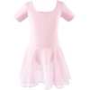 image:imageStelle Ballet Leotards for Girls Toddler Ballet Outfit Dance Leotard Dress  Ballerina Outfit Dress CrissCross amp Bow Back Soft Stretch Fabric Short Sleeve Dance Recital Gymnastics PerformanceStyle 2ballet Pink Bow Back