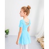 image:imageStelle Ballet Leotards for Girls Toddler Ballet Outfit Dance Leotard Dress  Ballerina Outfit Dress CrissCross amp Bow Back Soft Stretch Fabric Short Sleeve Dance Recital Gymnastics PerformanceStyle 1pool Bluecross Back