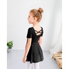 image:imageStelle Ballet Leotards for Girls Toddler Ballet Outfit Dance Leotard Dress  Ballerina Outfit Dress CrissCross amp Bow Back Soft Stretch Fabric Short Sleeve Dance Recital Gymnastics PerformanceStyle 1blackcross Back