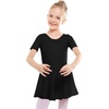 image:imageStelle Ballet Leotards for Girls Toddler Ballet Outfit Dance Leotard Dress  Ballerina Outfit Dress CrissCross amp Bow Back Soft Stretch Fabric Short Sleeve Dance Recital Gymnastics PerformanceStyle 1blackcross Back