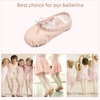 image:imageStelle Ballet Shoes for Girls Toddler Soft Leather Split Sole Practice  Ballet slippers Dance shoes Drawstring or nodrawstring design Suede leather sole Boys and girls Little and big kidsBallet Pinkwith Lace