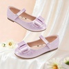 image:imageStelle Dress Shoes for Girls Mary Jane Flats with Bow for School Party  Decorative bow Hookandloop closure Cushioned comfort Flower girl Flexible outsole Patent finish WeddingPetal Glimmer