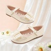 image:imageStelle Dress Shoes for Girls Mary Jane Flats with Bow for School Party  Decorative bow Hookandloop closure Cushioned comfort Flower girl Flexible outsole Patent finish WeddingChampagne Glimmer