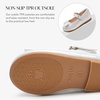 image:imageStelle Dress Shoes for Girls Mary Jane Flats with Bow for School Party  Decorative bow Hookandloop closure Cushioned comfort Flower girl Flexible outsole Patent finish WeddingLight Silver