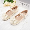 image:imageStelle Dress Shoes for Girls Mary Jane Flats with Bow for School Party  Decorative bow Hookandloop closure Cushioned comfort Flower girl Flexible outsole Patent finish WeddingChampagne Glimmer