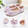 image:imageStelle Dress Shoes for Girls Mary Jane Flats with Bow for School Party  Decorative bow Hookandloop closure Cushioned comfort Flower girl Flexible outsole Patent finish WeddingPetal Glimmer